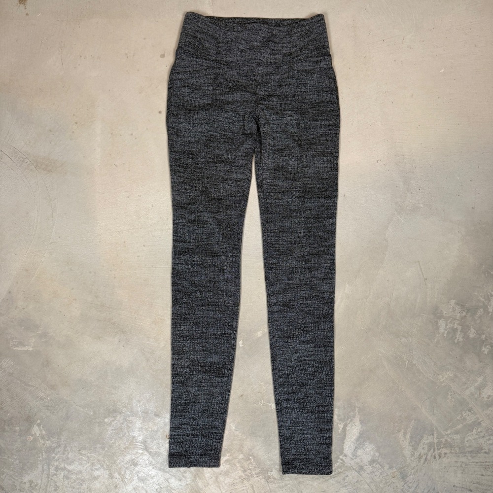 Athleta Womens Grey Herringbone High Waisted Leggings XS Activewear Yoga Tights